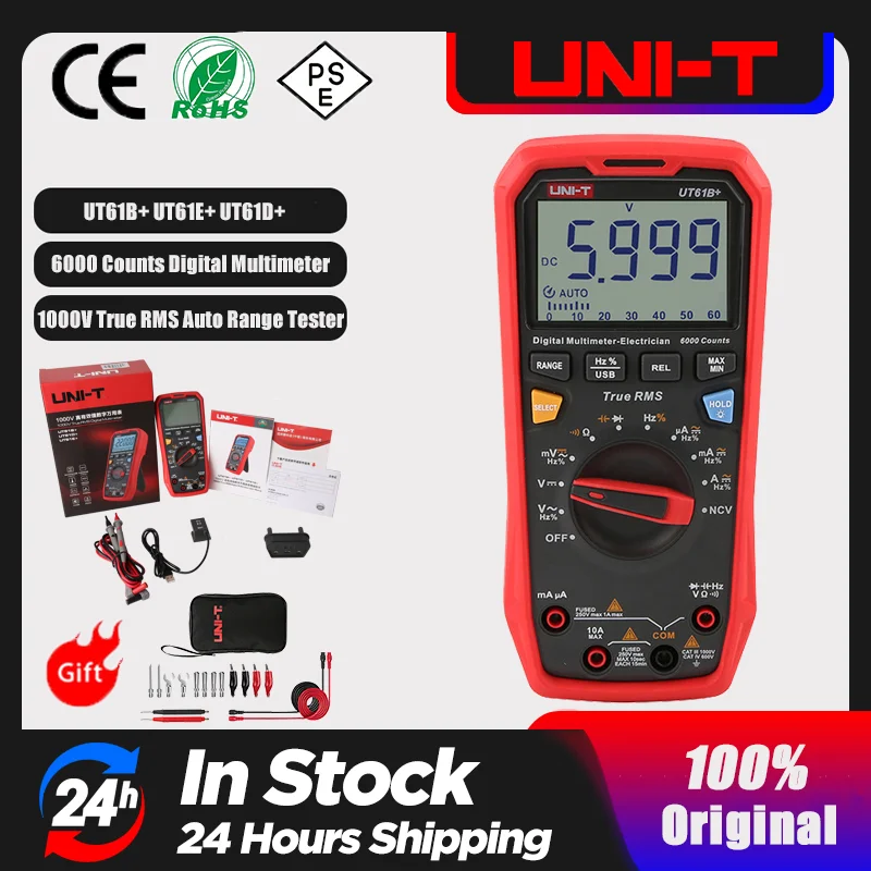 UNI-T Digital Multimeter UT61E Plus Serie True RMS 1000V Auto Range Handheld Professionelle Tester Voltmeter multimeterAC/DC Image