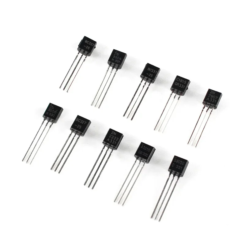 100-teiliges Transistor-Kit bc337 bc327 2 n2222 2 n2907 2 n3906 s8050 s8550 a1015 c1815 npn pnp-Transistor bis-92 Image