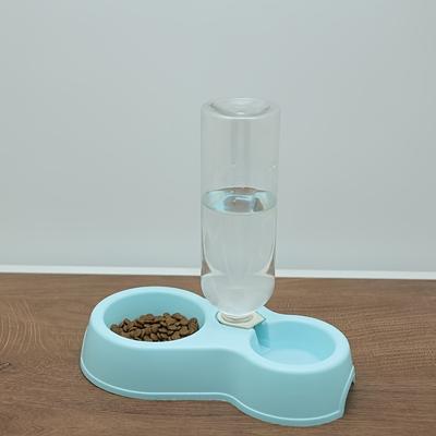 TEMU Cat Bowl Pet Plastic Double Bowl Dog Basin Dog Bowl Anti-slip Automatic Drinking Water Feeder Pet Supplies