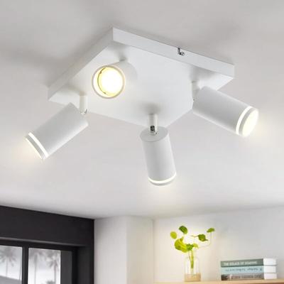 Gbly - Deckenlampe led Deckenstrahler: Weiß Deckenleuchte GU10 Spots Wohnzimmerlampe 4 Flammig Image