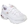 Sneaker SKECHERS "D´Lites-Fresh Start", Damen, Gr. 36, weiß (weiß, rosegoldfarben), Leder, Textil, Synthetik, sportlich, Schuhe Sneaker, Freizeitschuh, Halbschuh, Schnürschuh mit Bio-Dri-Ausstattung