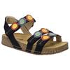 Sandale JOSEF SEIBEL "Hannah 13", Damen, Gr. 41, schwarz (schwarz, kombiniert), Leder, kontrastfarbene Details, casual, Schuhe, mit Klettverschlüssen