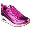 Sneaker SKECHERS "UNO-METALLIXS", Damen, Gr. 40, pink (magenta), Leder, metallic, sportlich, Schuhe Sneaker, Keilsneaker, Plateausneaker, Schnürschuh, Halbschuh im Metallic-Look