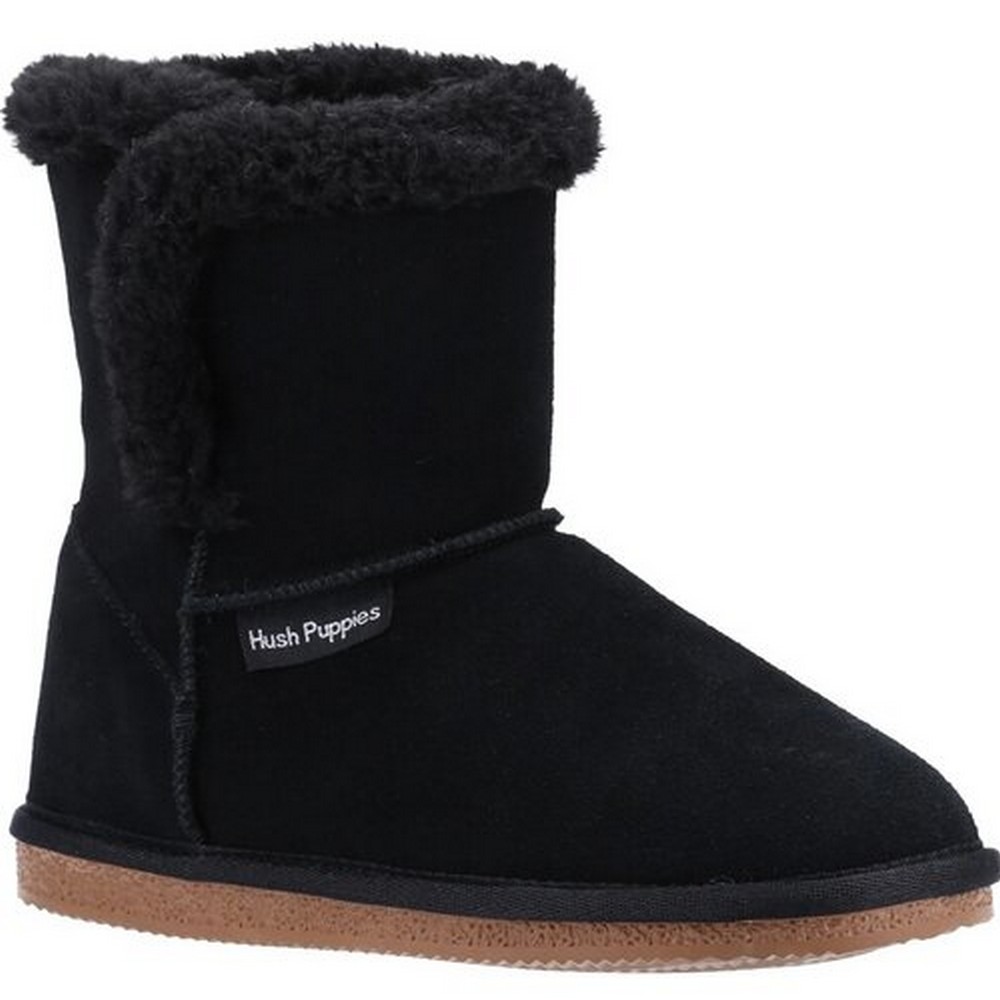 Hush Puppies Mädchen Ashlynn Wildleder Hausschuhe (Schwarz) Image