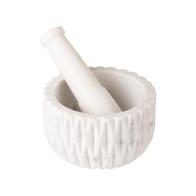 Gauri Kohli Russell Marble Mortar and Pestle - White