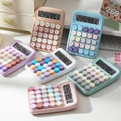 1pc Calculator with Dual Power Supply, 12 Digits, Electronic Calculator, Home, Office, School,