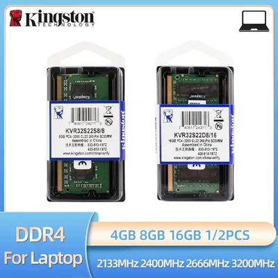 1/2pcs kingston Memoria RAM DDR4 4GB 8GB 16GB 3200MHz 2666MHz 2400MHz 2133MHz Laptop Memory