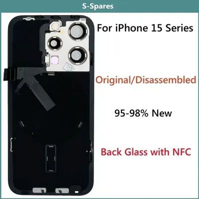 95% New, Original Disassembled Back Cover Rear Glass For iPhone 15 Pro Max 15 Plus, with NFC