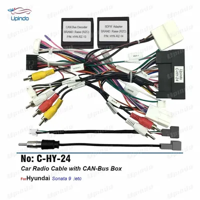 Car Radio Cable CANBus Decoder SPDIF Audio Amplifier Adapter Power Wiring Connector Harness Socket for KIA Hyundai Sonata 9