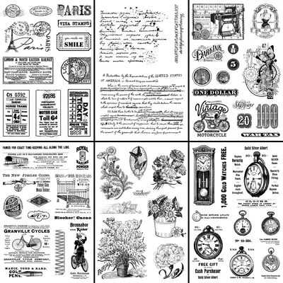 11*16cm Vintage Style Potted Text Bike Stamp Clear Stamp for Scrapbooking Poster Handbook Material
