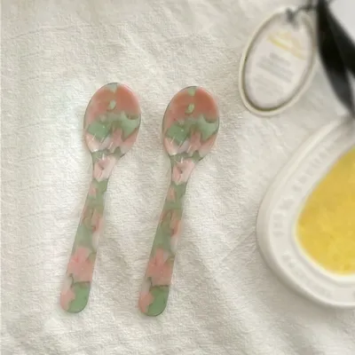 Original Ins Style French Dessert Spoon Jam Butter Knife Tableware Plastic Spoon Lovely Tableware