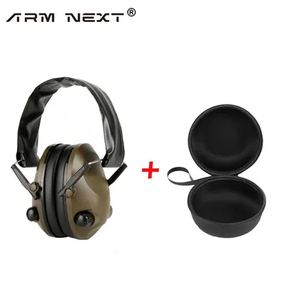 Taktische Jagd Ohr stöpsel Elektronik Caza Shooting Headset Tac 6s Geräusch reduzierung Tactico Schutz faltbar mit Fall Image