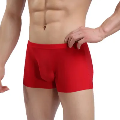 Sexy Herren-Slip aus Eisseide mit niedrigem Bund, nahtlos, ultradünn, durchsichtig, Unterwäsche, Image