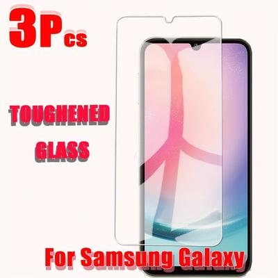 TEMU 3pcs Tempered Glass Screen Protectors For Galaxy A15, A03, A04, A04s, A04core, A02s, A02, A12, A13, A13 5g, A32 5g, M02, M12, F02s, F02 - Light Surface