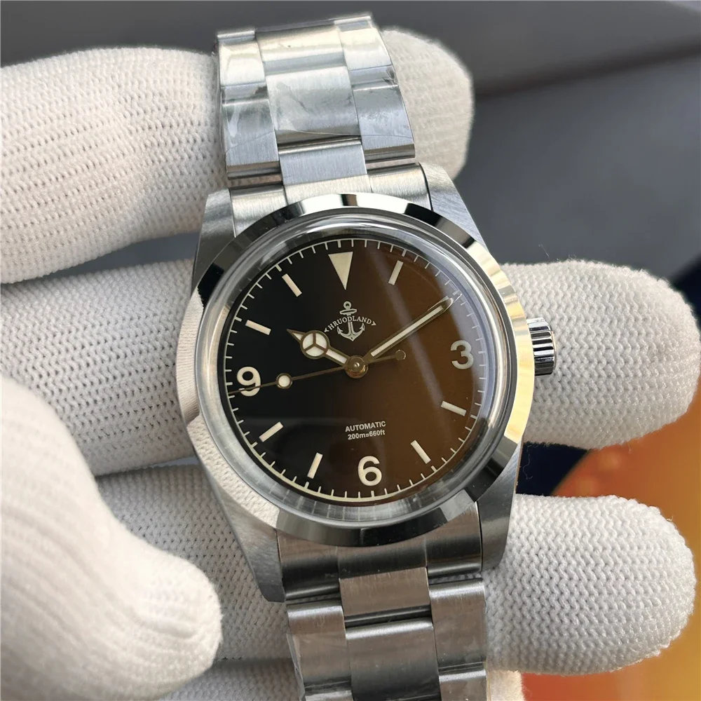 Hruodland 2025 Neue 36mm Retro Männer Automatische Mechanische Uhren F029 NH38 Männer Kleid Uhren Edelstahl 20Bar Tauchen uhr Image