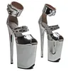 Gullick Silber Metallic Plateausandalen 15 cm Super High Heel Peep Toe Sexy Pole Dance Schuhe Heißer Verkauf Hohe Qualität Größe 45