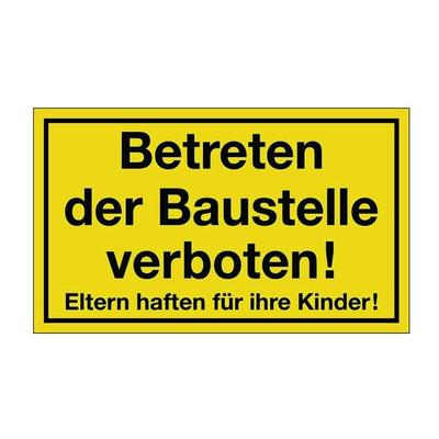 Nordwest Handel Ag - Hinweiszeichen Betreten der Baustelle verboten L400xB250 mm gelb schwarz Image