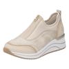 Slip-On Sneaker REMONTE, Damen, Gr. 43, beige (hellbeige), Lederimitat, Textil, sportlich, Schuhe, Freizeitschuh, Halbschuh, Slipper in veganer Verarbeitung
