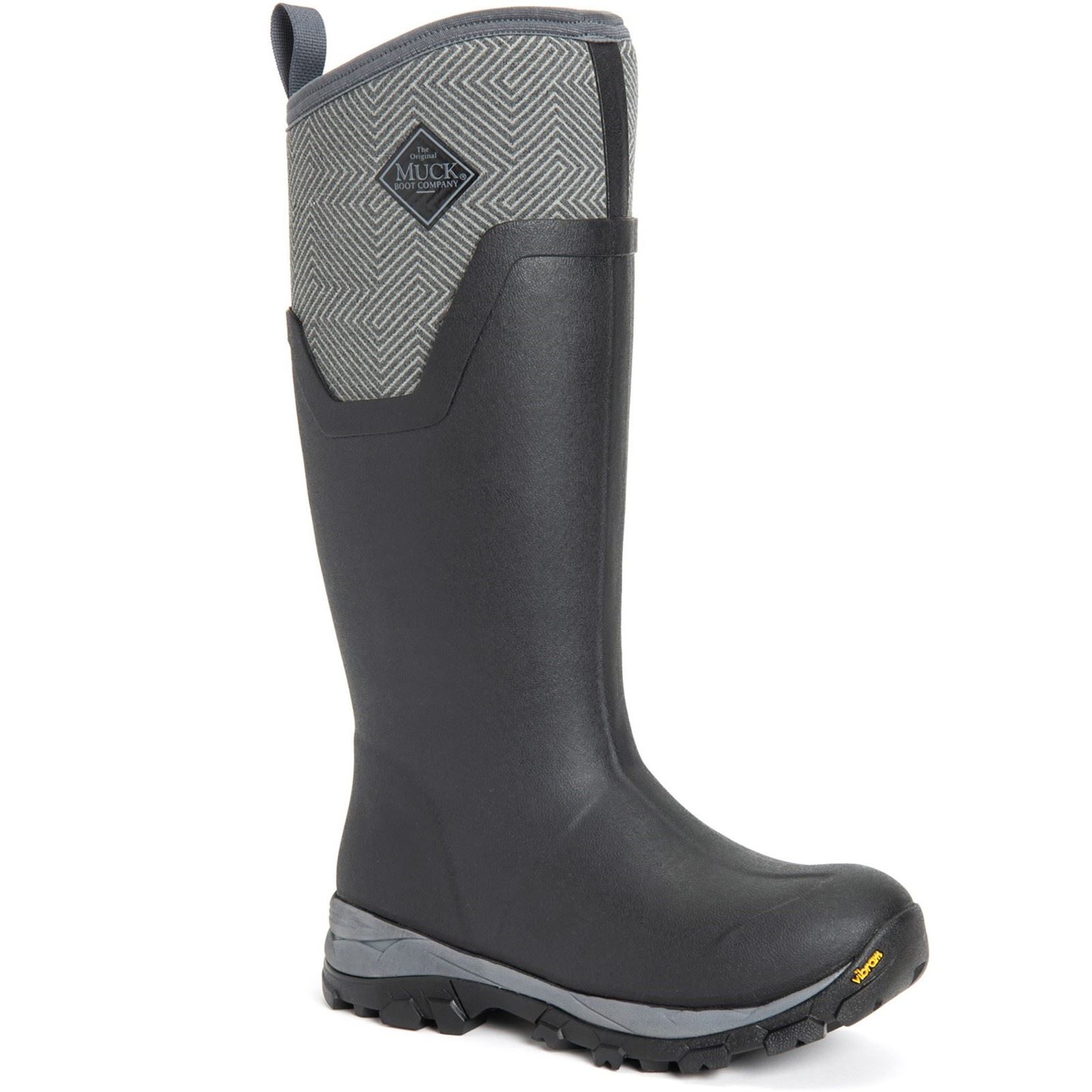 Muck Boots Arctic Ice Tall Rubber Schwarz/Grau Geometrische Gummistiefel
