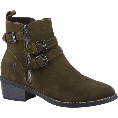 Hush Puppies Jenna Leder Damen Stiefel Khaki Image