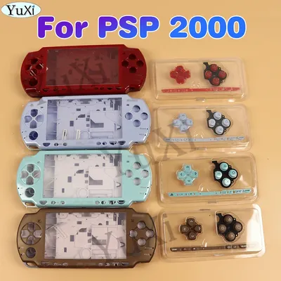 For PSP 2000 Full Housing Shell Cover Case with Button Kit Replacement Label Sticker Top Bottom