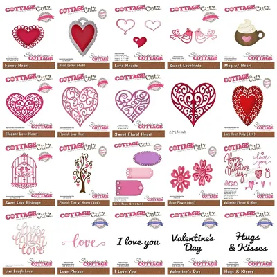 Valentine's Day Metal Cutting Dies Love heart Sweet Hollow Lace Background for Scrapbooking Frame