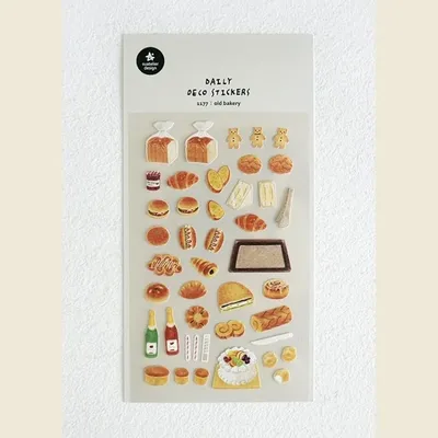 Korea Suatelier Sticker 1171 Old Bakery Cute Bread Toast Cake Design Cutting Junk Journal