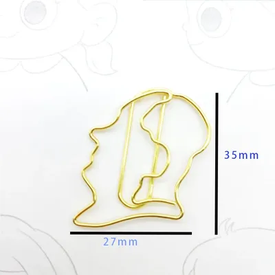 Mao Ze Dong Human Head Paper Clip Metal Paper Clips Golden Paperclip Special-shaped Paperpin Chinese