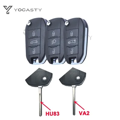 YOCASTY 3 Buttons Flip Remote Car Key Shell Case For Citroen Aircross C3 C4 For Peugeot 308 208 508