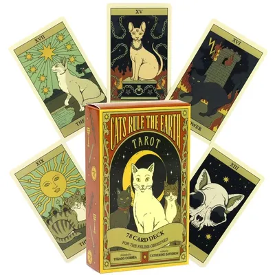 HOT!! Cats Rule Earth tarot cards A 78 Oracle Deck Unique Cards for Cat Lovers and Tarot Enthusiasts