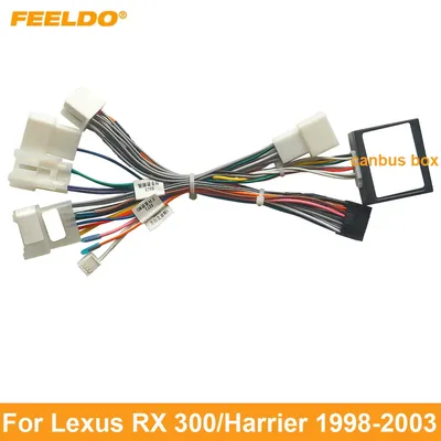 FEELDO Car Audio 16pin Wiring Harness With Canbus Box For Lexus Harrler RX300 Stereo Installation