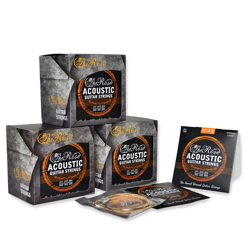RX-A30 011-050 Acoustic Guitar Strings Antirust Coating Hexagonal Core 75/25 Brass Alloy Winding Accessories