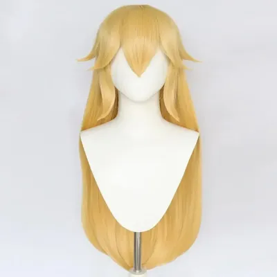 WHIMSICAL W Synthetic Hair 30 Inch Long Blonde Straight Princess Peach Cosplay Wig for Women