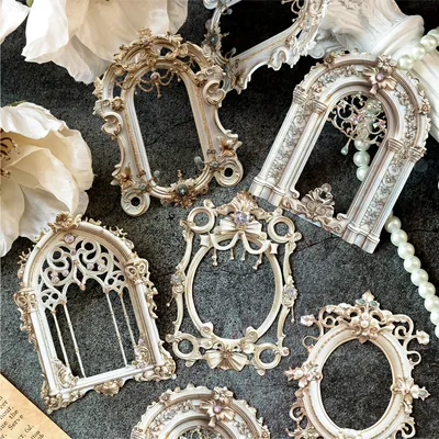 10pcs/Bag 3D Hollow frame card material paper Decorative Diary handmade DIY Scrapbooking accessories