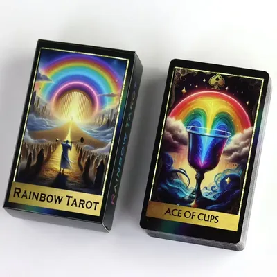 Rainbow Tarot Deck 78 Colorful Tarot Oracle Cards Illustration Divination Wisdom Oracle Cards RWS