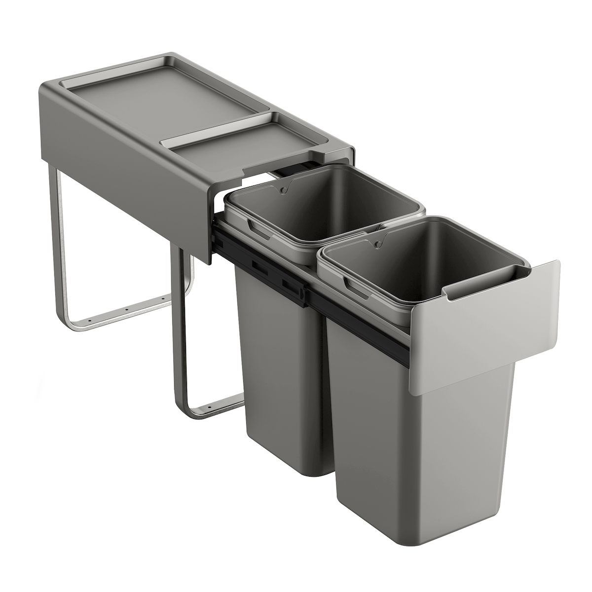 SVITA EM2x14 Einbaumülleimer 28L (2x14L) 2 Fächer mit Deckel Mülltrennsystem Image