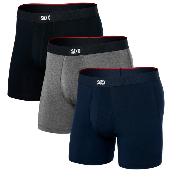 Saxx - Vibe Xtra Boxer Brief Fly 3-Pack - Kunstfaserunterwäsche Gr M blau