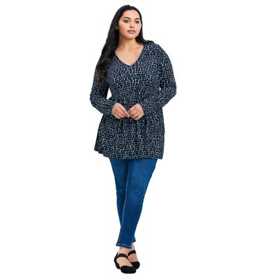 Plus Size Women's Nylah Long Sleeve Tunic by Avenue in Ink Shadow (Size 30/32)