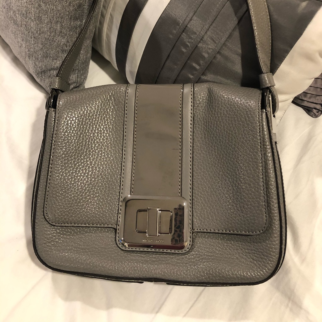 Michael Kors Bags | Beautiful Gray Leather, Michael Kors Handbag Like New With Dust Bag | Color: Gray | Size: Os