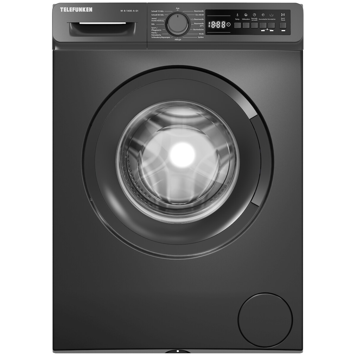 Telefunken Waschmaschine 8kg | Frontlader 1400 U/Min. | Inverter Motor | AquaStop | Schontrommel | W-8-1400-A-DI inox Image