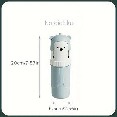 TEMU Cute Bear Travel Toothbrush Holder, Portable Toothpaste Storage Case, Bathroom Accessories, Dust-proof And Leak-proof, Ideal For Business And Holiday Trips Travel Must Have