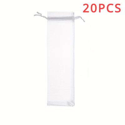"TEMU 20pcs Elegant Organza Drawstring Gift Bags - 10" X 2.4" Tulle Pouches For Party Favors, Wedding Decor & Craft Storage"
