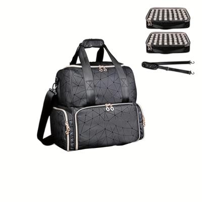 TEMU This Bag For Organizing Nail Polish Can 80 Bottles (15ml/0.5fl. Oz) And A Nail Lamp, Made From, An Extra-large Storage Case For Nail Supplies. Image