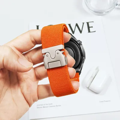 20/22 mm Schnellverschluss-Nylonschlaufe für Samsung Watch 7, Fallschirmschnalle, elastisches Armband für Garmin Watch/Huawei GT Watch
