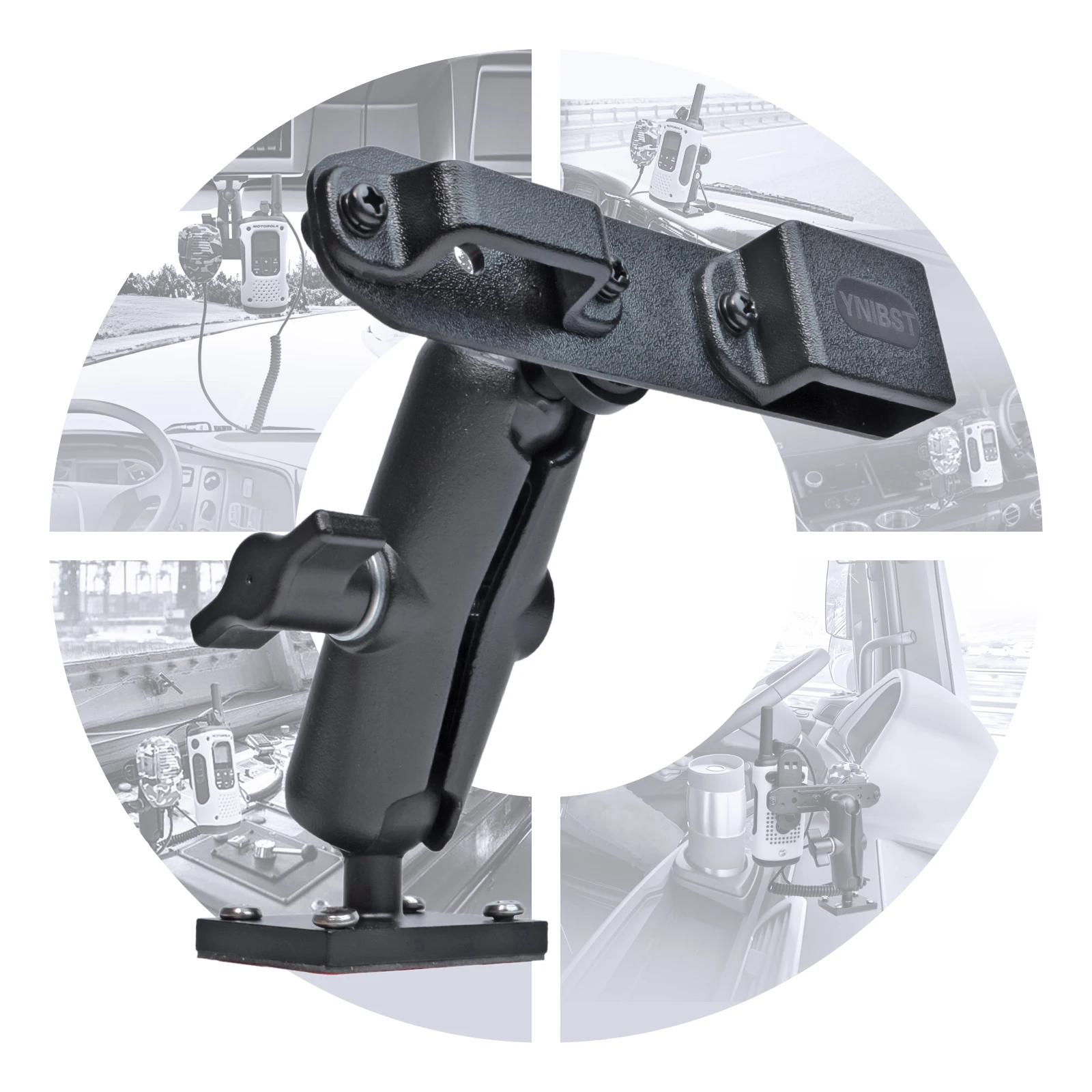 Handfunk- und Lautsprecher-Mikrofonhalter, Bohrfußhalterung mit selbstschneidenden Schrauben, für Motorola Talkabout tragbares Walkie Talkie Image
