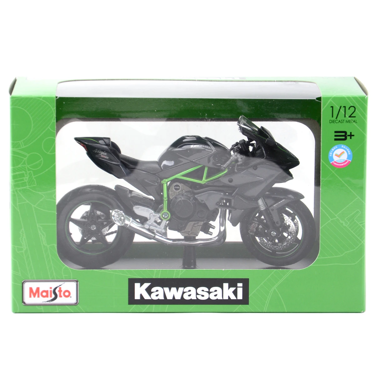 Maisto 1:12 Kawasaki Ninja H2 R mit Ständer, Druckgussfahrzeuge, Sammlerstücke, Hobbys, Motorradmodell, Spielzeug