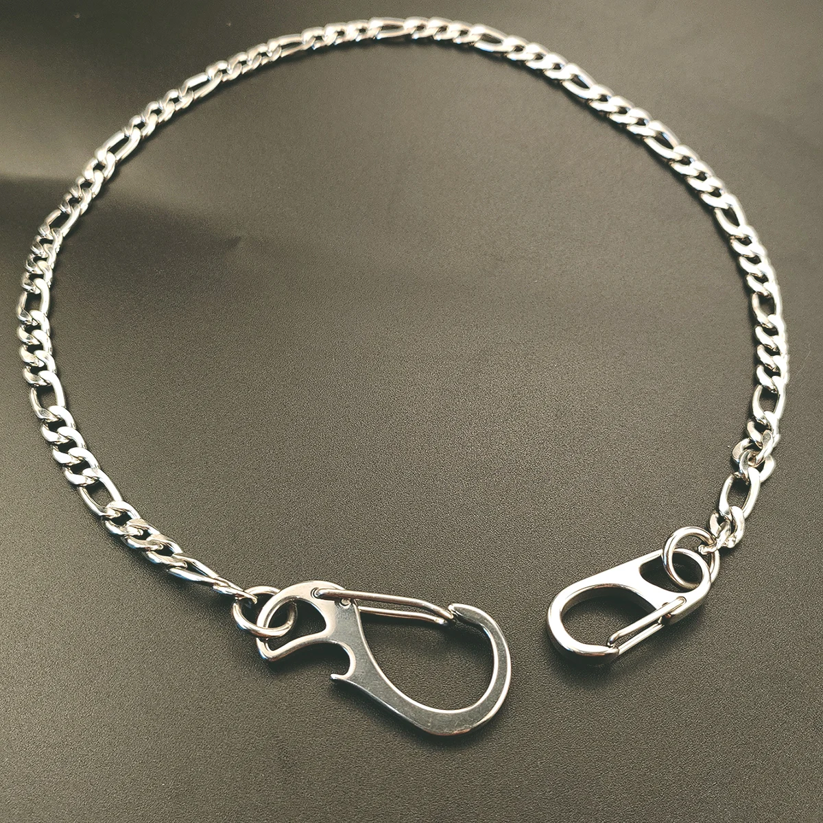 21 Zoll lange Figaro 3:1 Kette Halskette Halsband Jeans Hosenkette Street Dance Dekor Edelstahl Karabiner Image