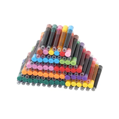 12-36PCS/Set Colourful Ink Sac Fountain Pen Ink Cartridges Refills Ink 3.4mm Refillable Refills Drawing School Office Supplies