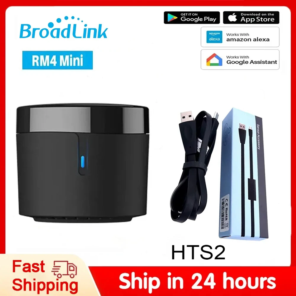 Broadlink RM4 Mini HTS2 IR-Fernbedienung, Klimaanlage, TV, Set-Top-Box, Temperatur- und Feuchtigkeitssensor für Google Home Alexa Image
