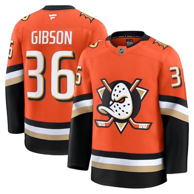 Anaheim Ducks Fanatics Branded Premium Heimtrikot - Schwarz - John Gibson - Herren Image
